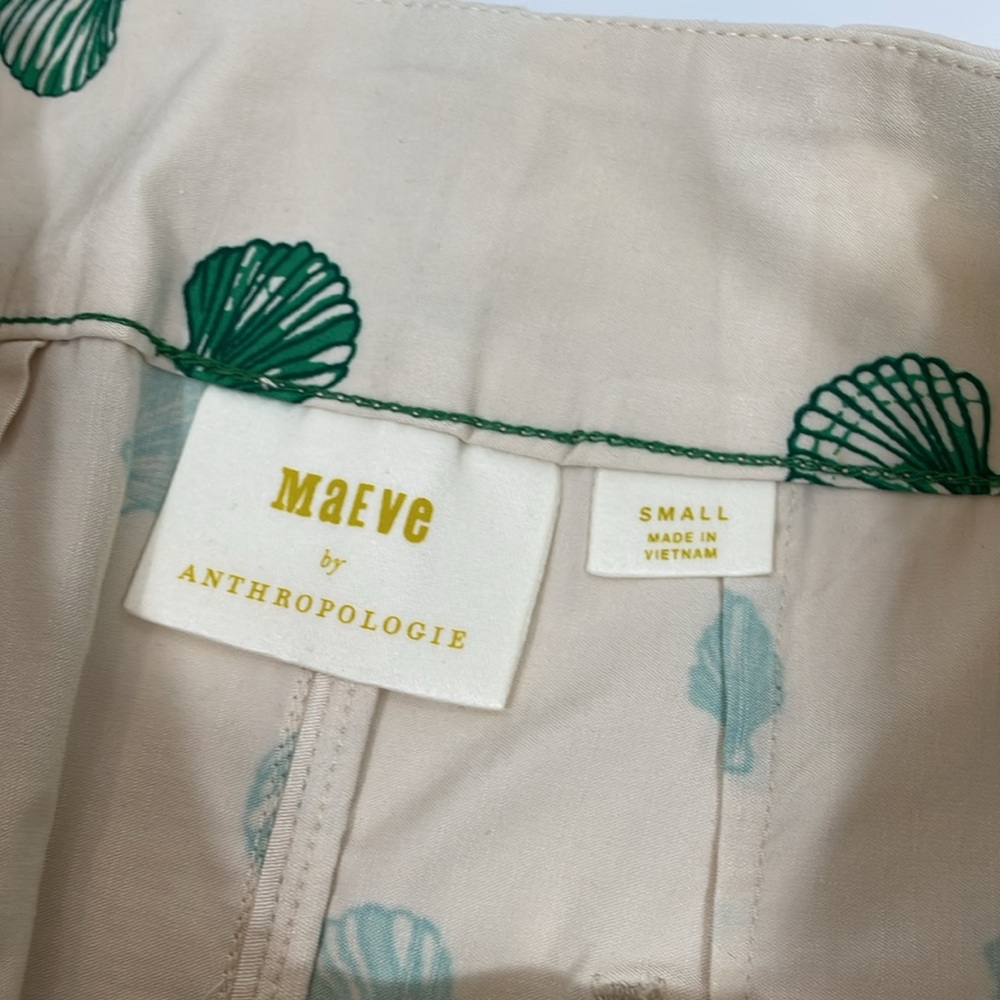 Anthropologie Maeve Colette Skirt Mini Edition Size S Seashell Print EUC - Picture 10 of 14